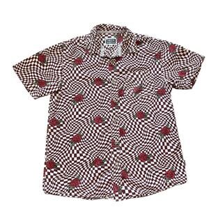 Cornerstore Bodega Psychedelic Checkered Red Roses Mens Shirt Medium